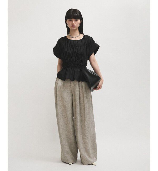 ADAM ET ROPE'「リネンタックパンツ」|チノ|