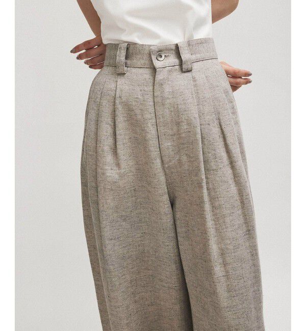 ADAM ET ROPE'「リネンタックパンツ」|チノ|