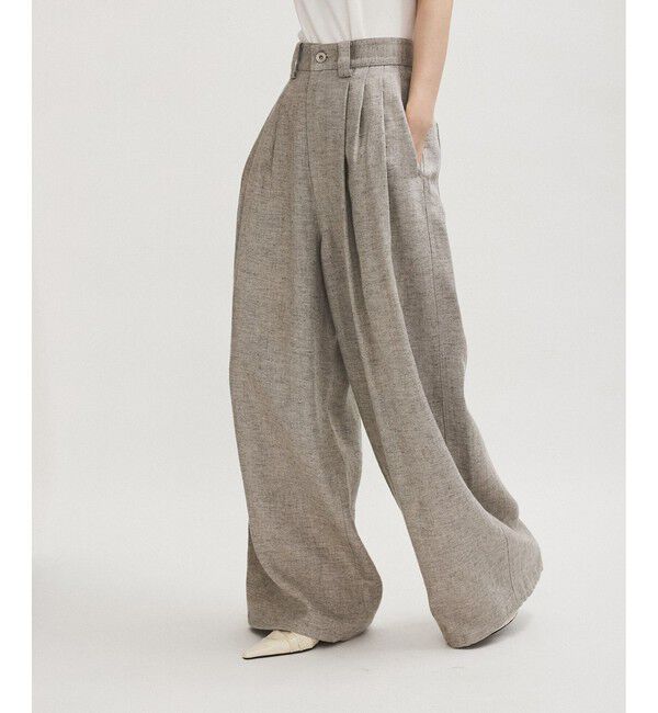ADAM ET ROPE'「リネンタックパンツ」|チノ|