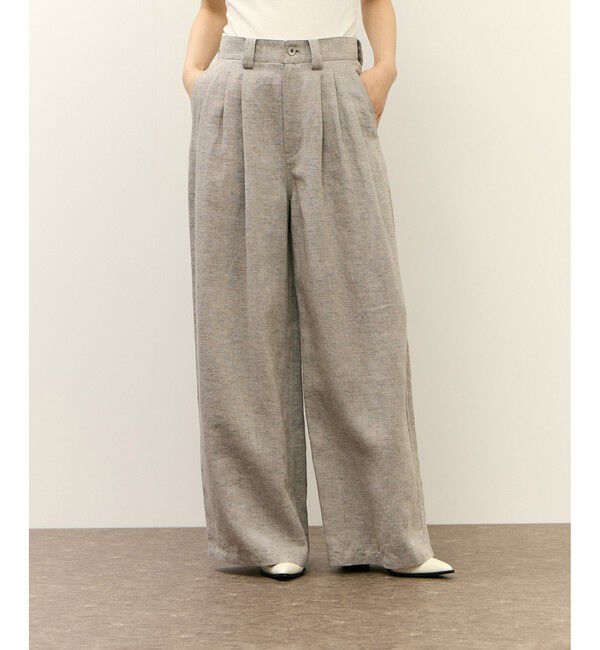 ADAM ET ROPE'「リネンタックパンツ」|チノ|