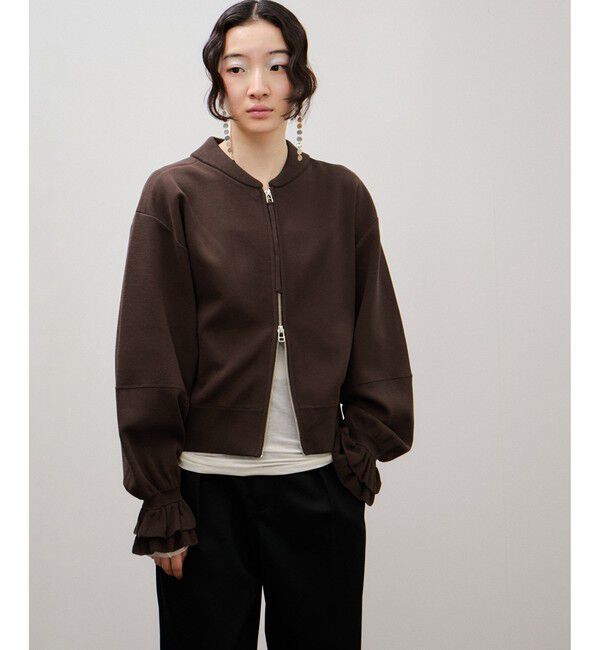 ADAM ET ROPE'「ダブルニットジップカーディガン」|カーディガン|