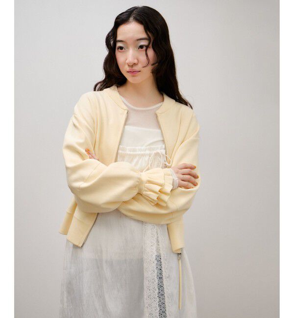 ADAM ET ROPE'「ダブルニットジップカーディガン」|カーディガン|クリーム系(84)