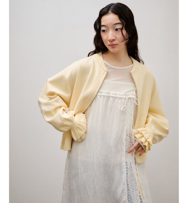 ADAM ET ROPE'「ダブルニットジップカーディガン」|カーディガン|