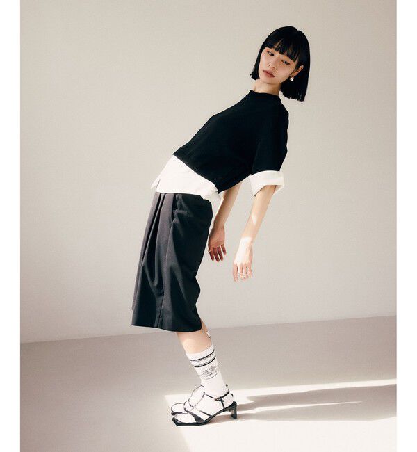 ADAM ET ROPE'「【サステナブル】アジャストハーフパンツ」|チノ|