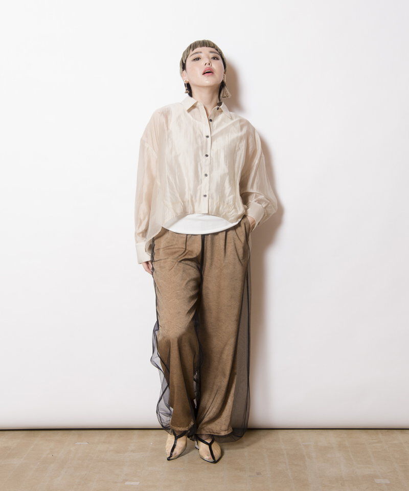  「シアーバックギャザーブラウス」|シャツ・ブラウス|