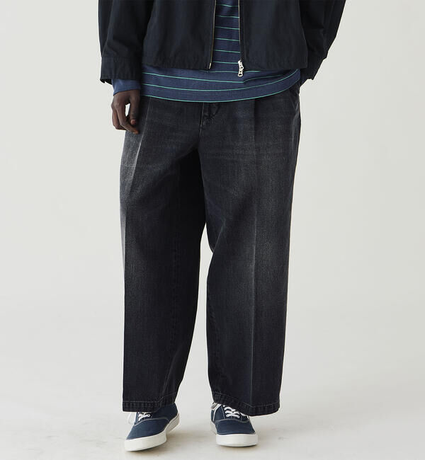  「FARAH | ツータック ワイドデニムパンツ MEN」|デニム|