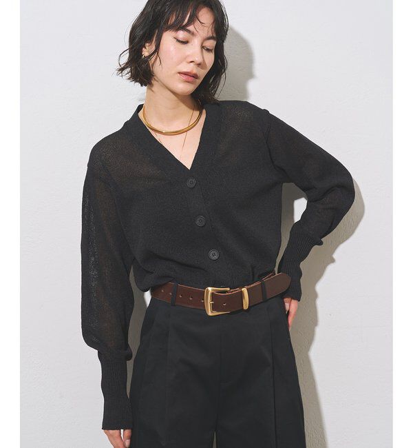  「Vネックペーパーヤーンカーディガン」|ニット・セーター|