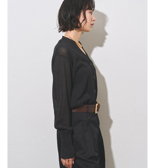  「Vネックペーパーヤーンカーディガン」|ニット・セーター|