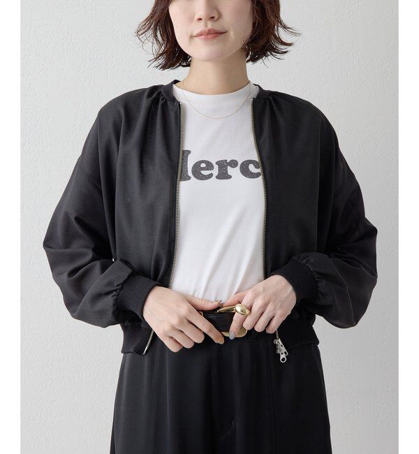 Drawing Numbers「【Drawing Numbers】ボイルZIPブルゾン」|シャツ・ブラウス|ブラック