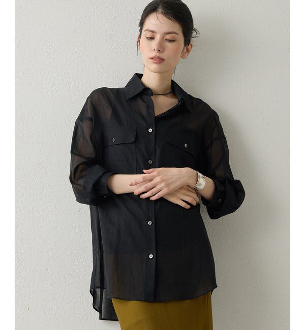 Drawing Numbers「【Drawing Numbers】コットンシースルーブラウス」|シャツ・ブラウス|