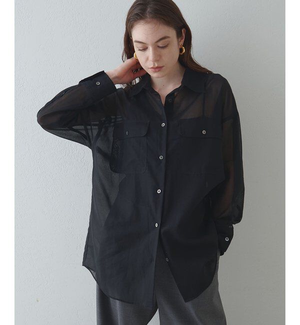 Drawing Numbers「【Drawing Numbers】コットンシースルーブラウス」|シャツ・ブラウス|