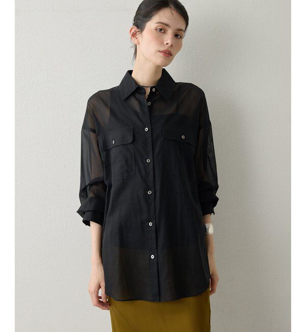 Drawing Numbers「【Drawing Numbers】コットンシースルーブラウス」|シャツ・ブラウス|