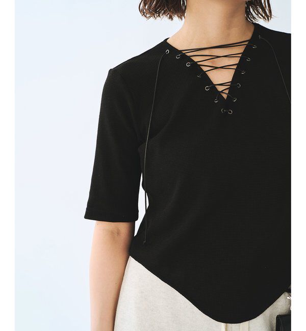  「＜WEB限定＞【Nuition】レースアッププルオーバー」|Tシャツ・カットソー|