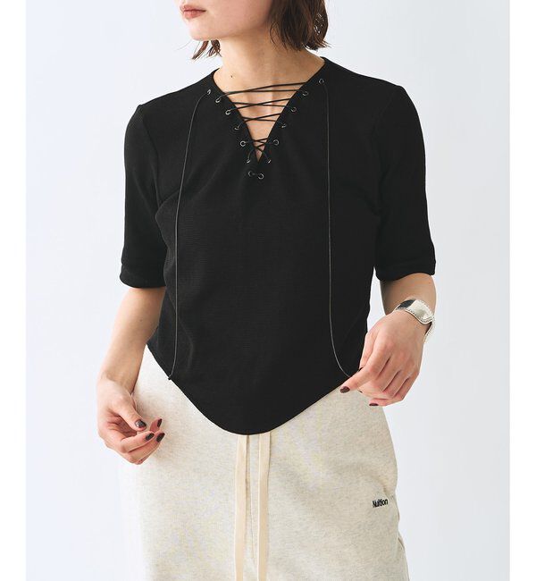  「＜WEB限定＞【Nuition】レースアッププルオーバー」|Tシャツ・カットソー|