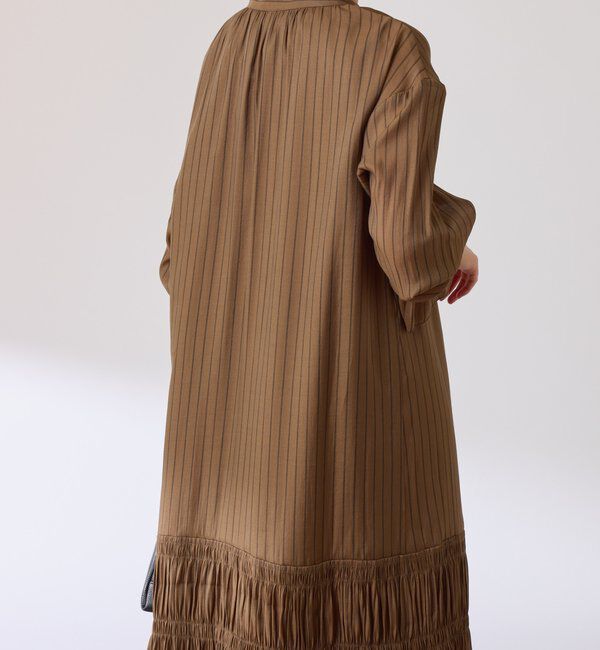  「袖シアーツイルストライプワンピース」|ワンピース|