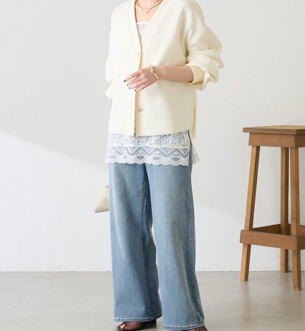  「《WEB限定/気温調整に◎》メタル釦ジョーゼットカーディガン」|Tシャツ・カットソー|