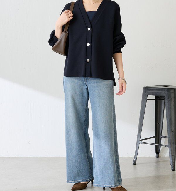  「《WEB限定/気温調整に◎》メタル釦ジョーゼットカーディガン」|Tシャツ・カットソー|