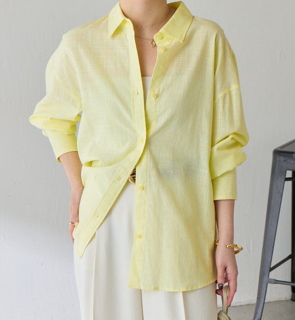  「麻混バックツイストシャツ」|シャツ・ブラウス|