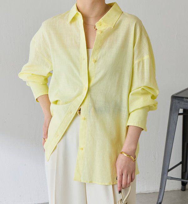  「麻混バックツイストシャツ」|シャツ・ブラウス|