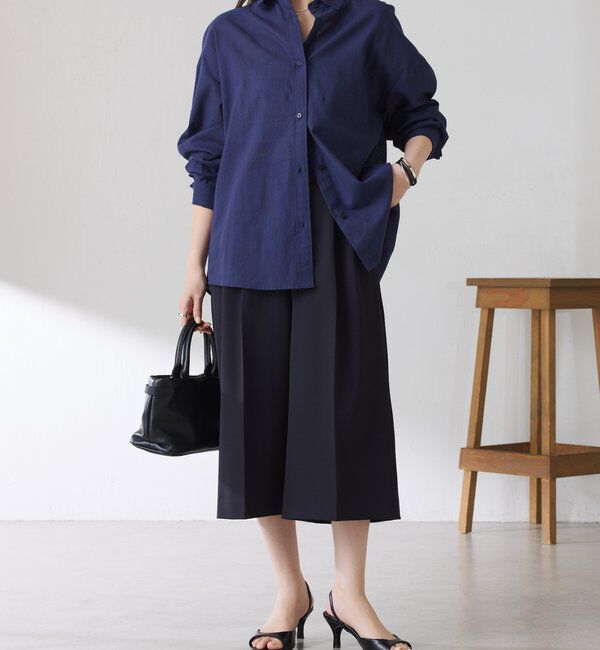  「麻混バックツイストシャツ」|シャツ・ブラウス|