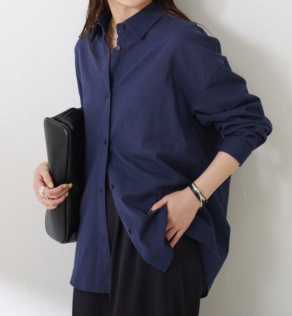  「麻混バックツイストシャツ」|シャツ・ブラウス|
