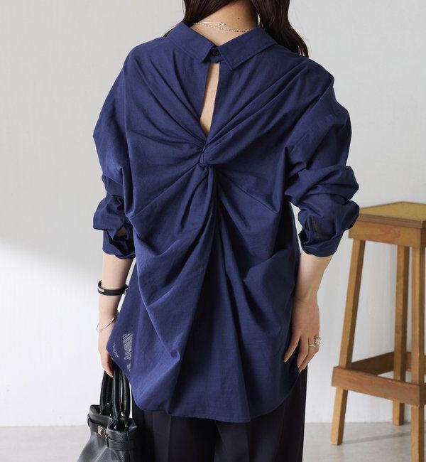  「麻混バックツイストシャツ」|シャツ・ブラウス|