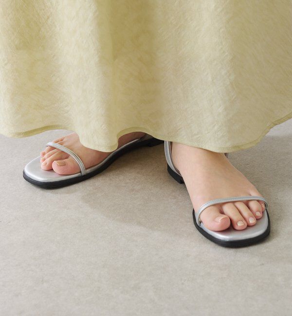  「【PAPILLONNER/パピヨネ】フラットスクエアサンダル」|サンダル|