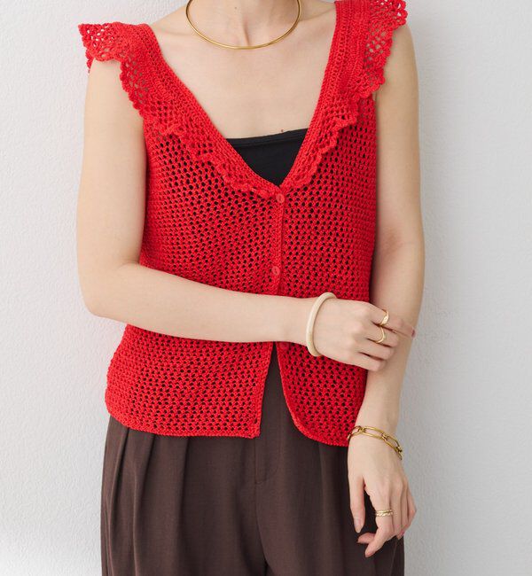  「クロシェフリルニットベスト」|ベスト・ジレ|