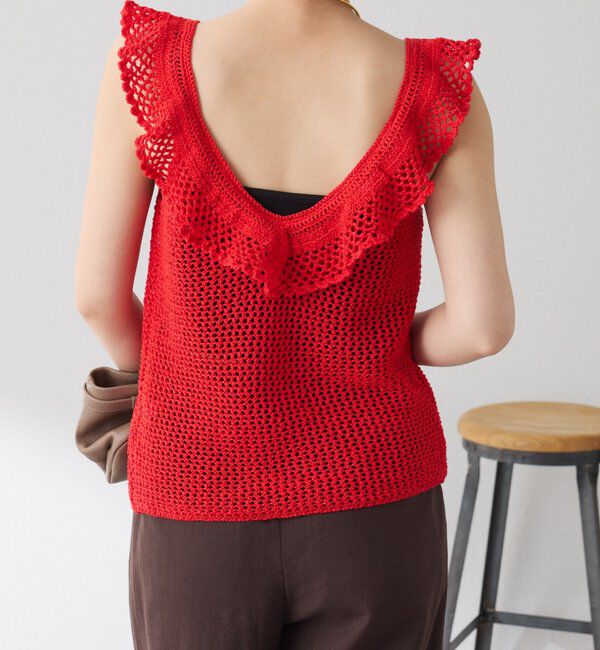  「クロシェフリルニットベスト」|ベスト・ジレ|