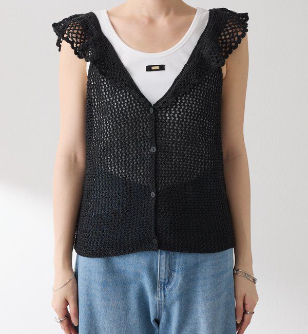  「クロシェフリルニットベスト」|ベスト・ジレ|