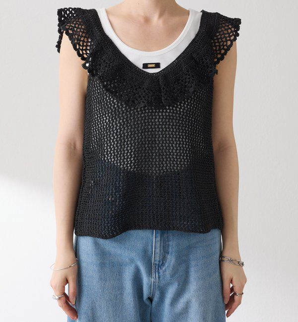  「クロシェフリルニットベスト」|ベスト・ジレ|