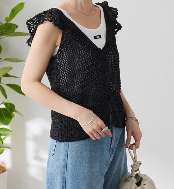  「クロシェフリルニットベスト」|ベスト・ジレ|