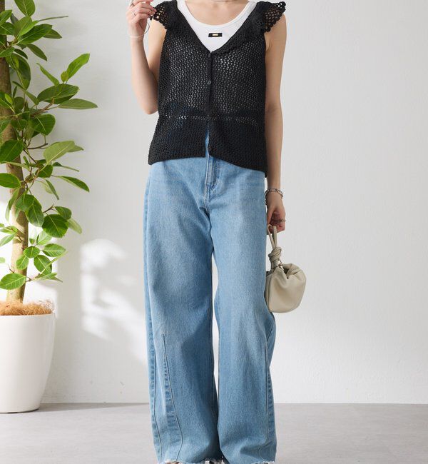  「クロシェフリルニットベスト」|ベスト・ジレ|