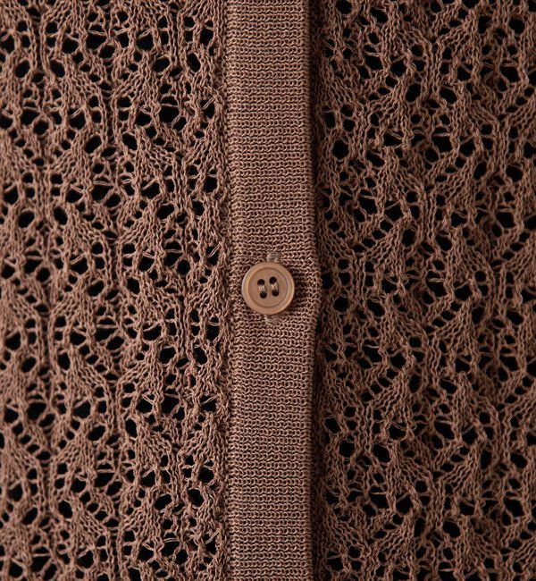  「【二の腕カバー】透かし編ニットポロワンピース」|ワンピース|