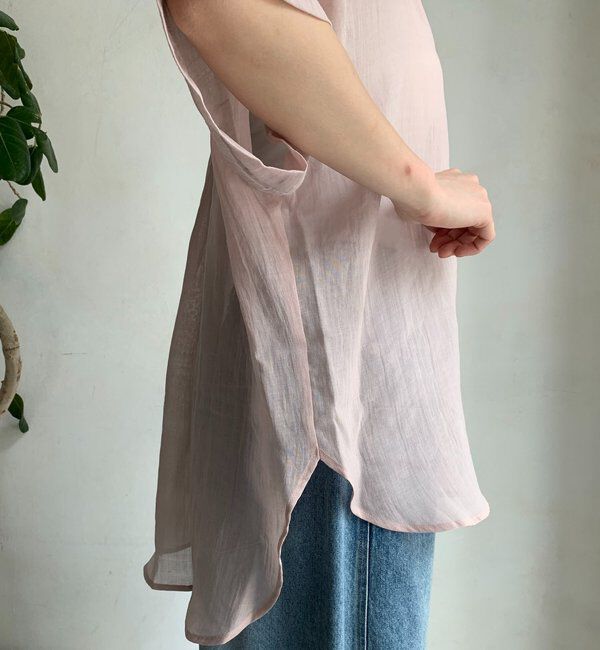  「リヨセルリネン半袖VVシャツ」|シャツ・ブラウス|