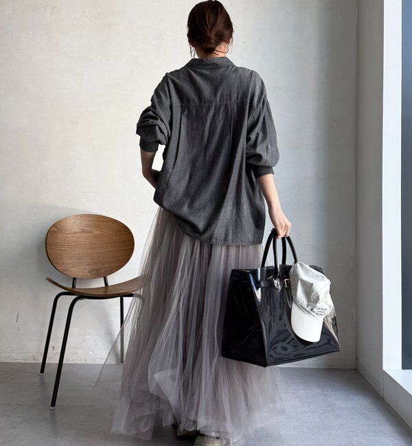  「袖リブシアーデニムシャツ」|シャツ・ブラウス|