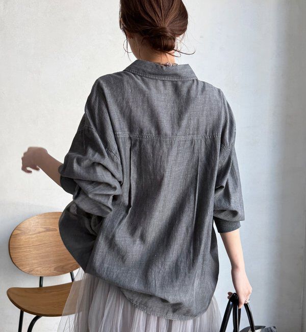  「袖リブシアーデニムシャツ」|シャツ・ブラウス|