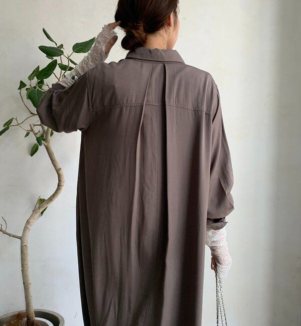  「リヨセルツイルロングシャツワンピース」|ワンピース|