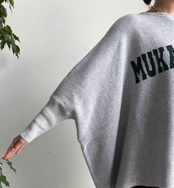  「インターシャロゴポンチョニット」|ニット・セーター|