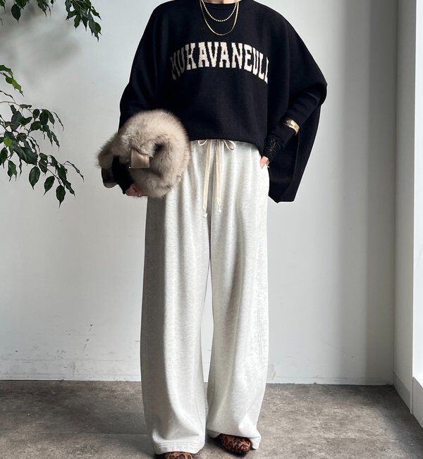  「インターシャロゴポンチョニット」|ニット・セーター|