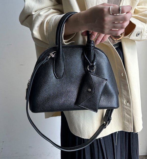  「ポーチ付シェル型ボストン」|トートバッグ|ブラック