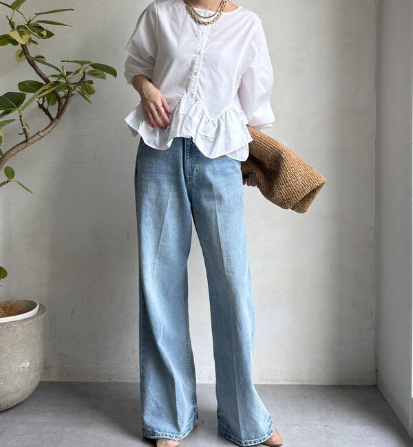  「袖リブペプラムフリルブラウス」|シャツ・ブラウス|