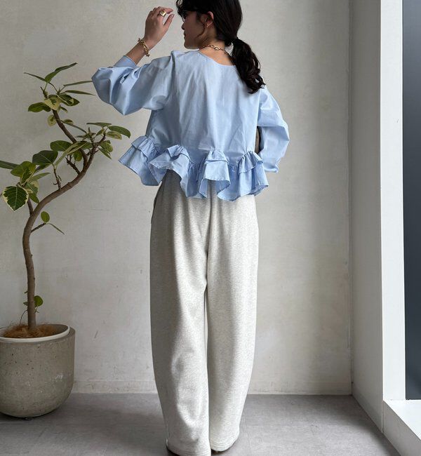  「袖リブペプラムフリルブラウス」|シャツ・ブラウス|