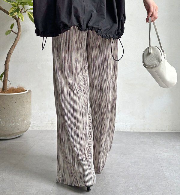 「【WEB限定】アコーディオン楊柳イージーパンツ」|チノ|