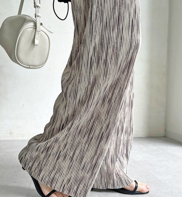  「【WEB限定】アコーディオン楊柳イージーパンツ」|チノ|