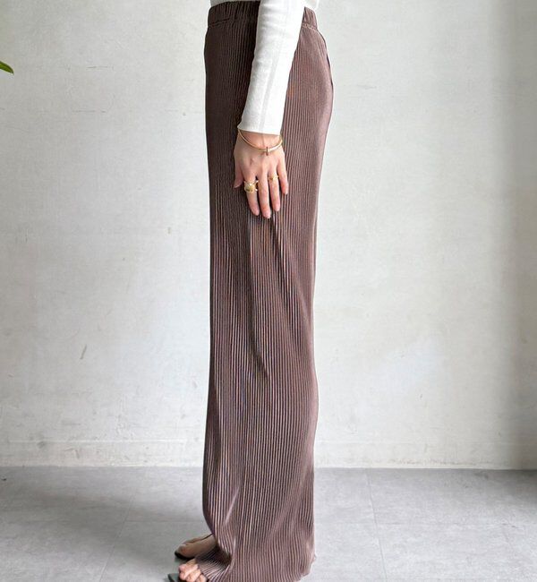  「【WEB限定】アコーディオン楊柳イージーパンツ」|チノ|