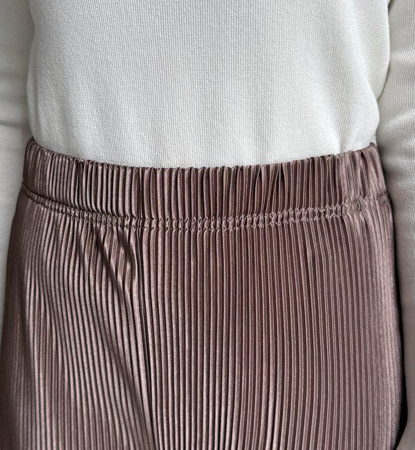  「【WEB限定】アコーディオン楊柳イージーパンツ」|チノ|