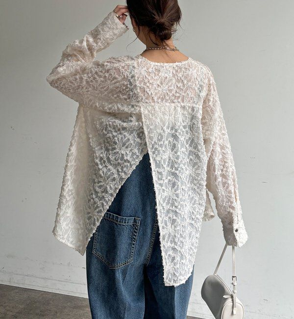  「【WEB限定】ジャガードパフスリーブシャツ」|シャツ・ブラウス|