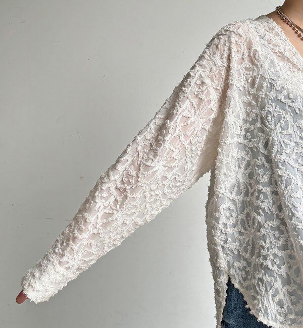  「【WEB限定】ジャガードパフスリーブシャツ」|シャツ・ブラウス|