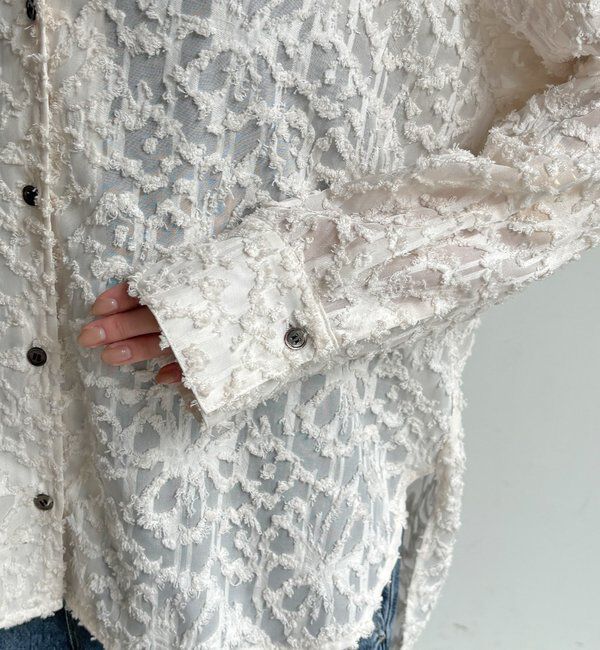  「【WEB限定】ジャガードパフスリーブシャツ」|シャツ・ブラウス|